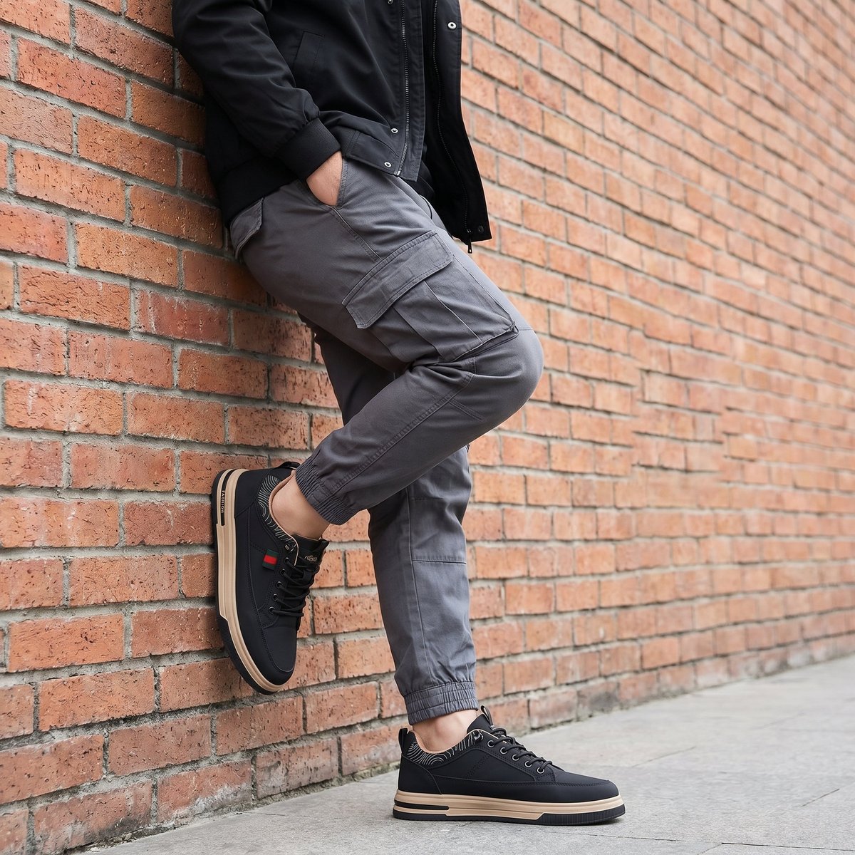 Sneaker 1626 phối short jean cafe
